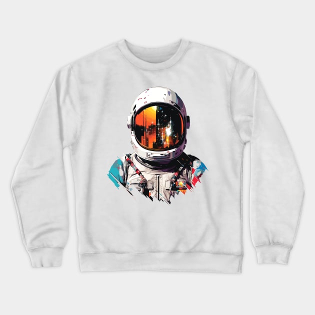 Astronaut Spaceman World Adventure Discovery Crewneck Sweatshirt by Cubebox